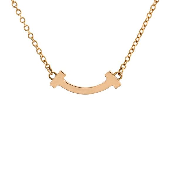 Tiffany & Co. Jewelry - Tiffany & Co. T Smile Pendant Necklace 18K Rose Gold Mini -